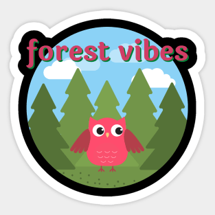 Forest Vibes Owl design! Sticker